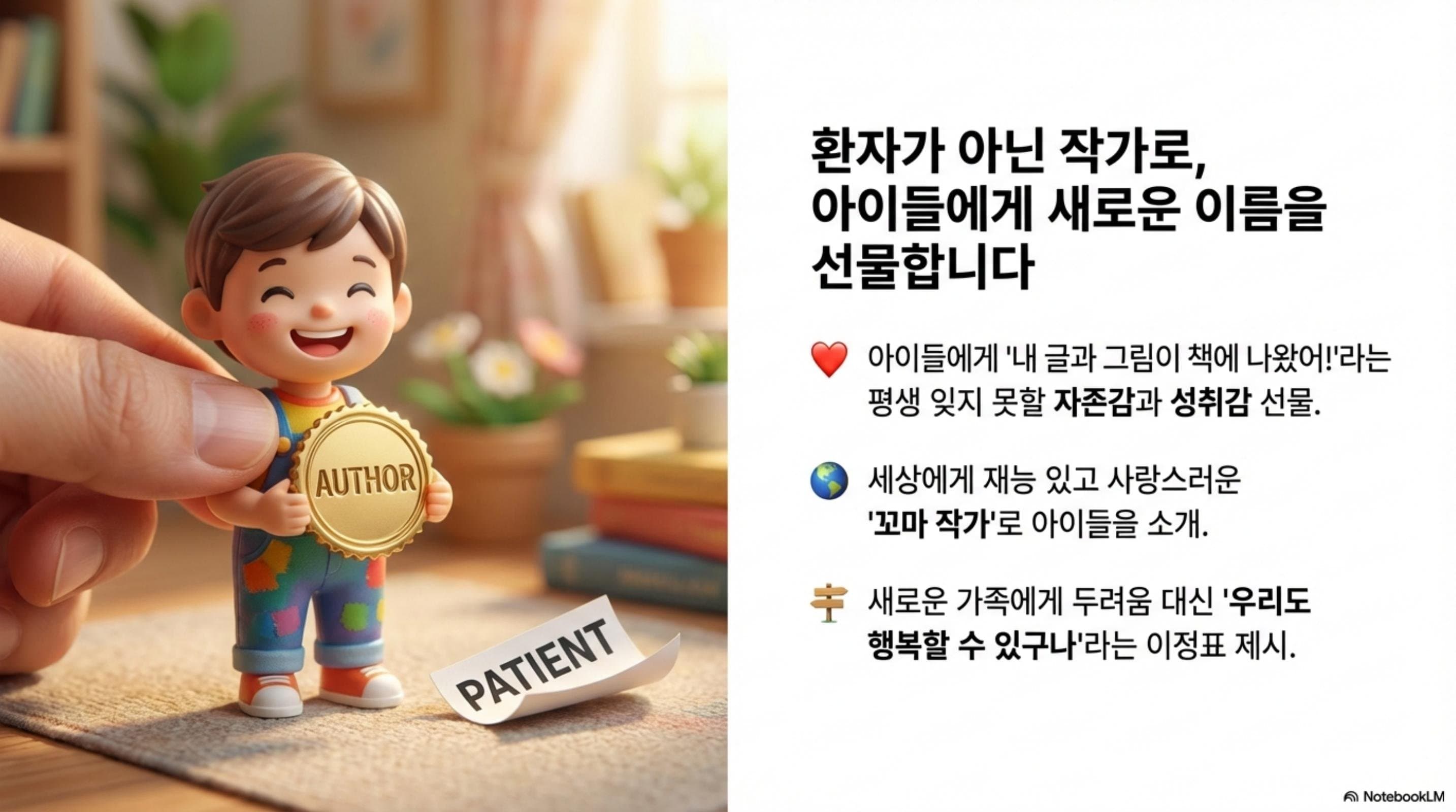 환자가 아닌 작가로, 아이들에게 새로운 이름을 선물합니다